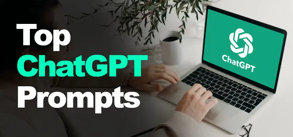 Hands typing ChatGPT prompts on a laptop in a dark red room